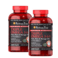 퓨리탄스 프라이드 맥시멈 스트렝스 트리플 오메가 369, 2개, 240정