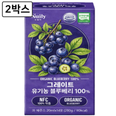 그레이트 유기농 블루베리 착즙 퓨레 무지방 안토시아닌 NFC 스틱 원액 100%, 28개, 20g