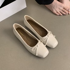 MIROSE 8자 리본플랫 발편한여성단화 러블리 단화+미니구두주걱