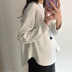겨울 밍크티셔츠 기모이너티 언발 훌티셔츠 임산부티