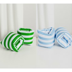 JH 성인용 암튜브 수영보조용품, 1개, 그린 스트라이프+블루 스트라이프 4p