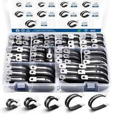 118피스 케이블 클램프 모음 키트 10가지 사이즈 - 0.6cm(1/4인치) 0.8cm(5/16인치) 0.9cm(3/8인치) 1.3cm(1/2인치) 1.9cm(5/8인치), 118피스 케이블 클램프 모음 키트, 10가지 사이즈