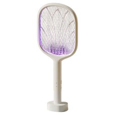 自動誘蚊 大網面電蚊拍, 白色