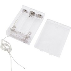 충전용건전지 전기부품 AA배터리홀더 투명3구케이스