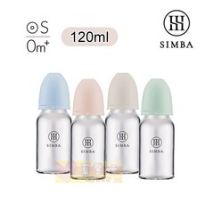 小獅王 Simba 蘊蜜質金玻璃標準防脹氣奶瓶, 120ml(附圓孔S奶嘴),杏茶