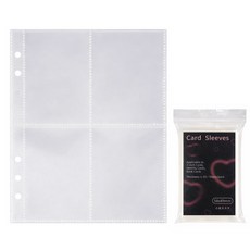 보라팬시 6공 포카바인더 4칸 양면속지 A5 (포토카드 슬리브 100장포함), 1개, 50매입