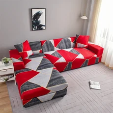 소파 커버 탄성 소파 슬립 커버 Chaise Longue 단면 코너 소파 커버 케이스 가구 1/2/3/4 Seater Housse Canapé, [03] 3-Seat 190-230cm 1PC, 색상 23, 1개