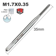 1개 HSS 법 탭 미니 소형 나사탭 오른손잡이용 직선 플루트 나사탭 M1 M1.1 M1.2 M1.4 M1.6 M1.7 M1.8 M2.0 수공구, [07] M1.7x0.35