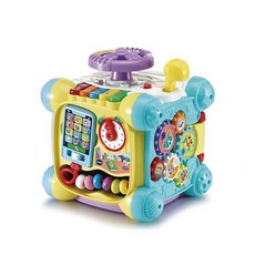 VTech 6合1方向盤探索學習寶盒，多功能互動玩具，音樂啟蒙，安全材質, 多色, 1個