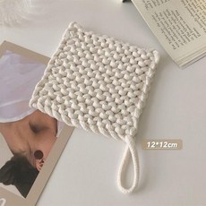 日式棉綫編織隔熱墊 盤子杯墊鍋墊碗墊, 1個, 簡約ins盃墊