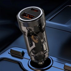 감동 차량용 시거잭 고속충전기 QC3.0 + PD30w 투명 S-2, 1개