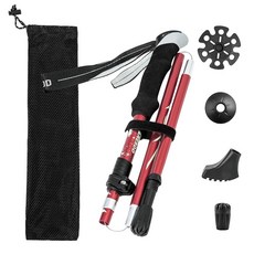 YAPJEB 얍젭 등산스틱 접이식 경량 알루미늄 트레킹폴 130cm 레드 1개, 02 레드