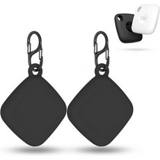위치추적기 정품 호환 스마트 [2개 세트] 타일 메이트 2022 트래커 실리콘 케이스 키체인 포함 홀더 분실 방지 은폐 전체 커버 방수 키 가방 고양이 강아지 목걸이 블랙블루, Black+Black, 1개