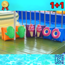 [KC인증] 아동 성인 암튜브 물놀이 팔튜브, 1세트, 도너츠(2P)+아이스크림(2P)