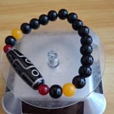 西藏*14 40mm天珠手串 - 西藏特色護身符 簡約百搭設計 男女皆宜。, 1個