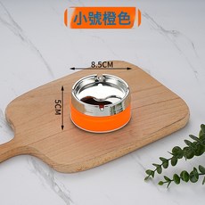 VANLUEE 不鏽鋼菸灰缸 商用場所 帶蓋防飛灰, 1個, 小號橙色:如圖所示