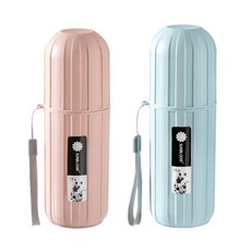 루시드림 넉넉수납 안전마감 휴대용 칫솔보관케이스 민트+블루 1세트, 1개, 민트블루+코랄핑크세트