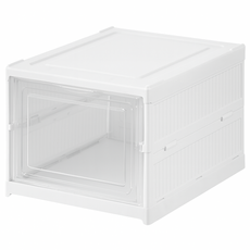 透明可疊加摺疊鞋盒，免安裝鞋子收納箱，加厚材質鞋櫃，多功能收納整理箱, 03.單層-免安裝鞋櫃, 1個