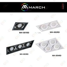 MARCH LED方型崁燈 MH-003RD, 1個, MH-003RD白殼-3燈,燈具+9W窄角投射6000k白光