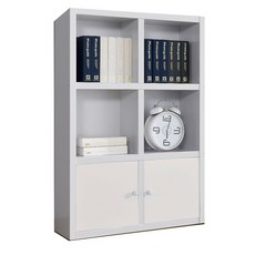 아미까쥬 수납형 800 3단책장 6칸책꽂이 완제품배송, 화이트