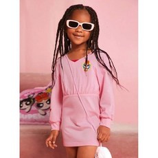 THE POWERPUFF GIRLS X 영걸 카툰 패턴 드롭 숄더 드레스 953149