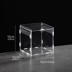 아크릴 파충류 사육장 도마뱀 거북이 거미 고슴도치 사육 박스 조립형, 1개, 스타일 A 15x15x15cm