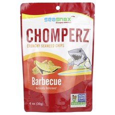 시스낵스 촘퍼즈 바삭한 김 칩 바비큐 28g SeaSnax Chomperz Crunchy Seaweed Chips Barbecue 1 Ounce, 1개, 30g