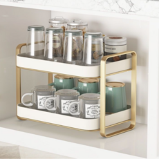 굿파인더 빠른건조 물기차단 2단 컵정리 건조대, 1개, 화이트