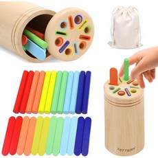 MTTIEY 나무 막대 색상 분류 3세 학습 활동 교육용 정밀 모터 매칭 게임 를 위한 생일 선물, Ice Cream Stick, 1개