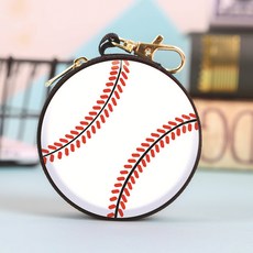 棒球造型零錢包 棒球隊禮物/紀念品 圓形收納零錢包, 1個, 平面款