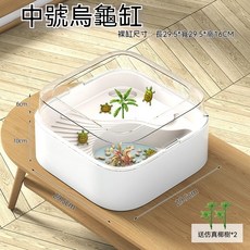 中號烏龜缸 29.5*29.5*16CM 附濾水器, 1個, 中號方形烏龜缸-基礎款