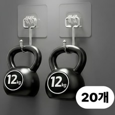 한솔템 무타공 초강력 접착식 후크, 20개, 화이트