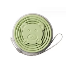 접이식 컵 컬러 휴대용 실리콘 캠프 재사용 가능한 야외 여행용 음료 뚜껑이 있는 텔레스코픽 커피 가글, 04 green