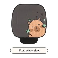 유니버설 카시트 커버 귀여운 카피바라 디자인 편안하고 통기성 좋은 메쉬 원단 네잎 클로버 패턴 사계절용, 1_Front seat cushion