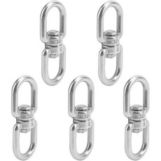 후크 M5 더블 엔드 304 스테인리스 스틸 아이 투 아이 샤클 커넥터 5개 팩