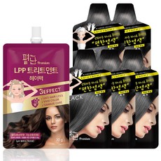 PYEONAN 洗髮染髮劑+洗髮精, 黑色, 1組