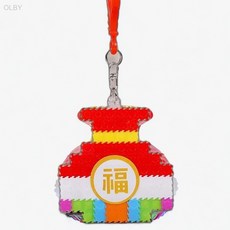 CP 8mm 디폼블럭 복주머니 키링 만들기 설날선물 핸드메이드, 1개, 상세페이지 기재, 8cm