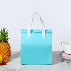 도시락 포장 보온백 특대형 런치백 동전지갑 부직포, 1개, 스카이블루 21x27x11