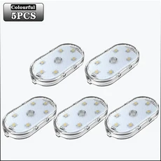 LED 자동차 터치 조명 충전식 7 색 인테리어 돔 라이트 지붕 천장 램프 트렁크 USB 직접 충전 미니, 5PCS