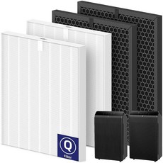5510 5520 교체용 필터 Q Winix 5510 5520 PlasmaWave Air Purifi-ers와 호환 HEPA 2개 + 먼지 꽃가루 반려동물 연기용 활성탄 콤, 2 HEPA + 2 Activated Carbon