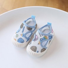 寶貝不無聊造型學步網面鞋 男童女童包頭涼鞋 防滑軟底春夏嬰幼兒童透氣魔術貼