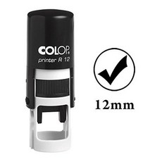 Good Self Inking 미니 고무 스탬프 콜롭 라운드 장식 교사 스탬프 12mm, 블랙 잉크