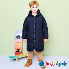 andiapple 兒童款起風時連帽輕量長羽絨外套