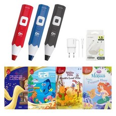 세이펜 태극온펜 64G(4세대 RTT-4000BD)+디즈니명작동화 4권(한글/영어)+충전기, 태극온펜 64G-레드+디즈니명작동화 4권+호환충전기, 1개