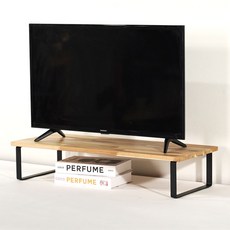 높이조절 티비 받침대 tv 다이 거실장 선반 다용도 보조 스탠드, 아카시아 블랙