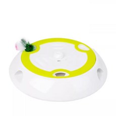 IPSKY 電動貓玩具 打地鼠 智能自動逗貓器 隨機羽毛出孔, 可調速打地鼠-充電版 含3個羽毛頭, 1個