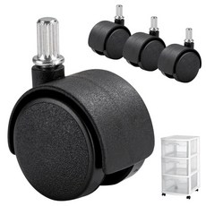 4 PCS 교체용 캐스터 휠 4개 멸균 3 서랍 카트 M8 유틸리티 카트 휠 교체 360도 회전 부드러운 글라이딩 푸시인 설치 대부분의 층에서 사용 가능