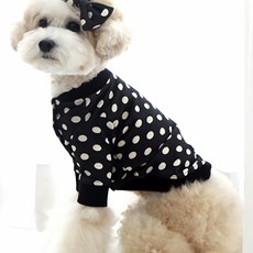 강아지 후드탑 블랙 겨울 기모 애완견 옷 스웨터 방한복 모직 미니 패션