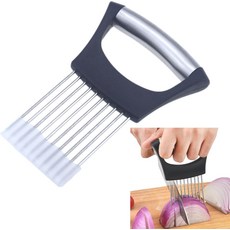 비스프링 양파 홀더 스테인리스 스틸 채퍼 슬라이싱 도구 커터 주방 및 식탁 키위프루트 레몬 감자 토마토 바나나 당근 달걀 기타플라스틱 커버 포함