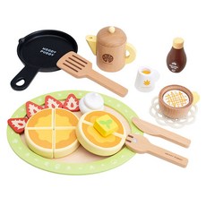 우디푸디 팬케이크&카페세트 G05-1227 원목 카페놀이, 1개